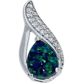 Přívěsek Goldstore Stříbrný přívěs zelenomodrý opál Váha: 0.92 g