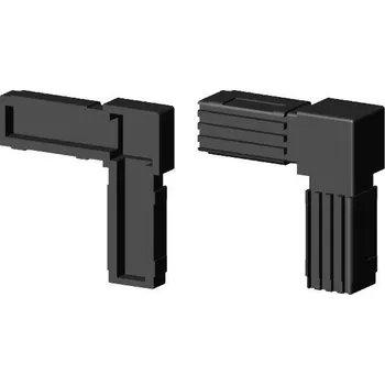 Příslušenství pro plot Spojka jeklu čtvercová, "L", s ocelovou výztuží, 30x2mm, černá