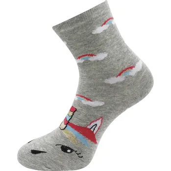 Dámské ponožky Dámské ponožky s potiskem jednorožce NP3709- šedé barvy 9001477-3 Velikost ponožek: 38-41