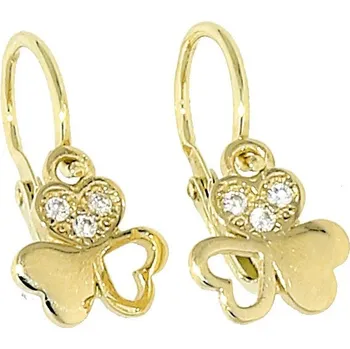 Náušnice Goldstore Dětské zlaté náušnice trojlístky Váha: 1.05 g