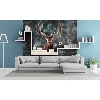Fototapeta Malvis ® Tapeta Jelen v zimě Vel. (šířka x výška): 144 x 105 cm