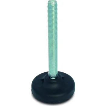 Šroub Stavitelná noha s patkou ø83mm, šroub M14x75mm s otvory pro kotvení, PA+GF-ocel