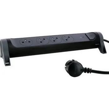 vypínač PRODLUŽOVACÍ PŘÍVOD 4X2P+T PŘEP. OCHRANA VYP/ZAP KABEL 1,5M ČERNÁ/TMAVĚ ŠEDÁ