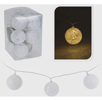 Vánoční dekorace Světla vánoční 10 LED žárovek bílá dekorační koule