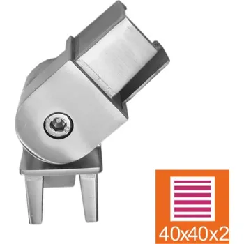 Zábradlí Hahn Steel Kloubový spoj (od - 90° do 90°) pro profil 40 x 40 x 2 mm, AISI 316 - brus