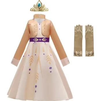 Karnevalový kostým Frozen (Ledové království) Dětský kostým Frozen 2, Princezna Anna Varianta: šaty + rukavice a korunka, Velikost: 100/3T