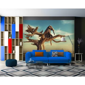 Fototapeta Malvis ® Tapeta Slon na stromě Vel. (šířka x výška): 216 x 140 cm