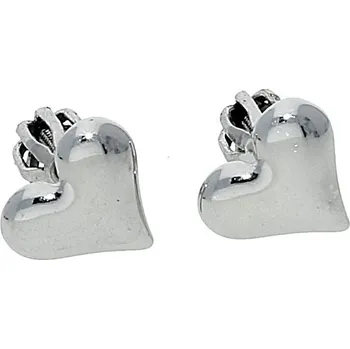 Náušnice Goldstore Stříbrné náušnice lesklá srdíčka 6108 Varianta: stříbrné náušnice