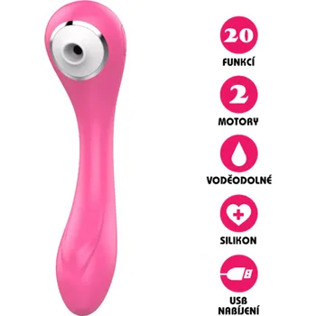 Vibrátor VšeNaSex.cz Vakuový vibrátor USB Sensual Suction Vibe růžový
