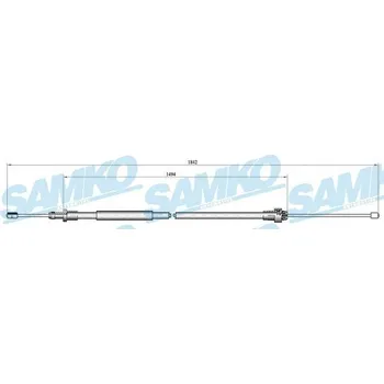 Lanko parkovací brzdy Tažné lanko, parkovací brzda SAMKO C0094B
