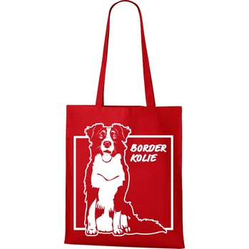 Plátěná taška Border kolie, Barva Červená, Velikost 40×45 cm, Canvas Nákupní taška Bezvatriko.cz 1058 - DTF/DTG