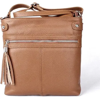 Malá kožená hnědá crossbody kabelka Vera Pelle no. 60