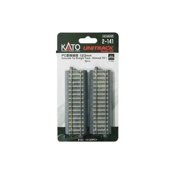 Modelová železnice H0 Kato Unitrack 2-141 rovná kolej 123 mm 4 ks