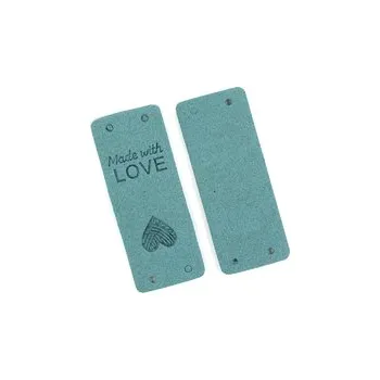 cedulka MADEWITHLOVE - obdelník - 5x2 cm - modro šedá