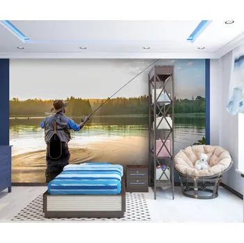 Tapeta Malvis ® Tapeta Rybář ve vodě Vel. (šířka x výška): 144 x 105 cm