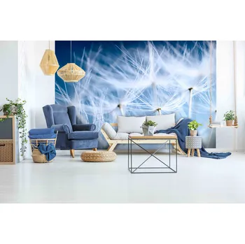 Malvis ® Tapeta pampelišky na modré Vel. (šířka x výška): 288 x 200 cm