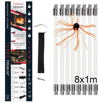 Čistič komínů Turbo Premium rotační čistič komínů 8x 1 m