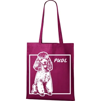 Nákupní taška Plátěná taška Pudl, Barva Purpurová, Velikost 40×45 cm, Canvas Nákupní taška Bezvatriko.cz 1186 - DTF/DTG