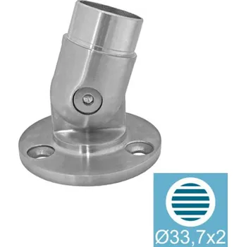 Hahn Steel Montážní patka s regulací úhlu pro sloupek O33,7x 2,0 mm AISI 304 - brus