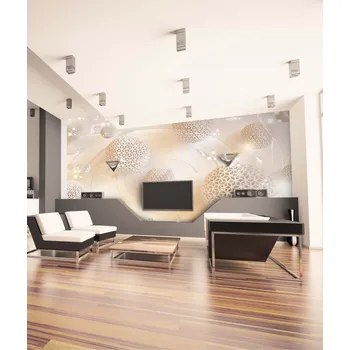 Tapeta Malvis ® Tapeta krémová 3D abstrakce Vel. (šířka x výška): 144 x 105 cm