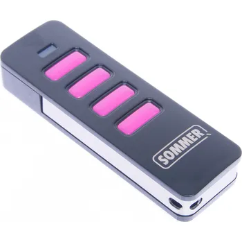 Dálkový ovladač vrat Sommer Pearl 4018V 001, 4-kanálový dálkový ovladač pro pohony Sommer, 868 MHz, černá/růžová