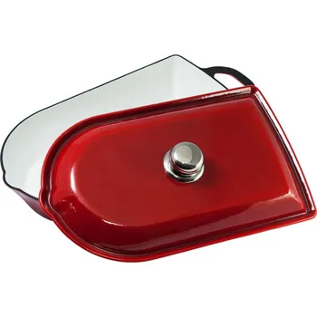 Hrnec GUSTAV · litinový pekáč s víkem Gourmetina · stínově červená