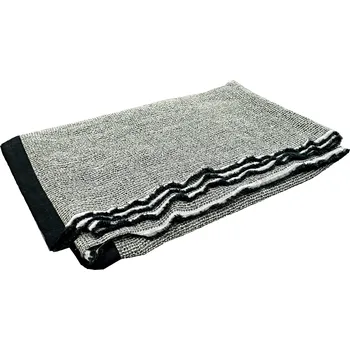 Přehoz na lůžko Snový svět Vaflová kostka černá - lněný pléd