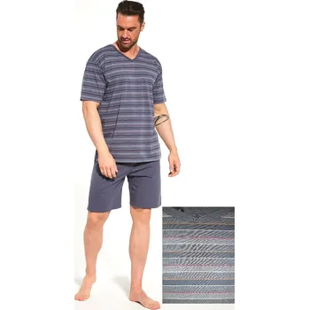 Pánské pyžamo Cornette pyžamo pánské 338/35 - grafit, M (Pánské bavlněné pyžamo Cornette s krátkým rukávem)