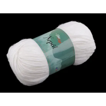 Příze Pletací příze Nepál 100 g, barva 1 (6002) bílá