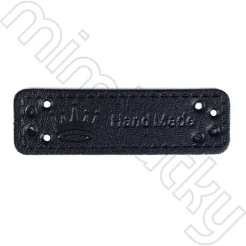 Nášivka Nášivka handmade s korunkou koženka černá