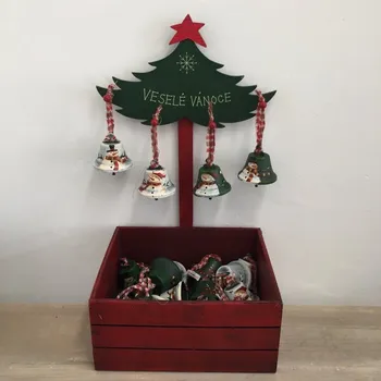 Vánoční dekorace Vánoční zvoneček se sněhulákem 6,5x6cm