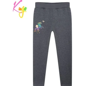 Dívčí kalhoty DÍVČÍ ZATEPLENÉ LEGÍNY šedé Kugo WL0912 (Dívčí thermo legíny)