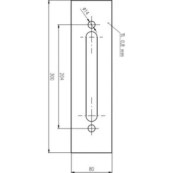 Dveřní kování 801 plech pod kování Mat.80mm obdélník