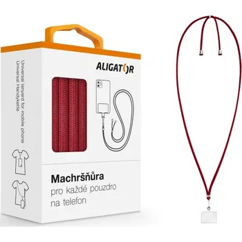 Pouzdro na mobilní telefon Univerzální šňůrka pro mobilní telefon Aligator Machršňůra, červená