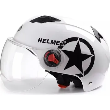 Motodoplněk Retro moto přilba Star v bílé barvě