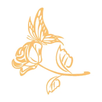 Samolepící dekorace Květina dekor 030 levá růže s motýlkem (08 - béžová) SAMOLEPKA NA AUTO, NÁLEPKA, FÓLIE, POLEP, TUNING, VLASTNÍ TEXT, TISK, AUTOSAMOLEPKY.cz, POLEPY, OBRÁZEK, LOGO, 3D STICKERS