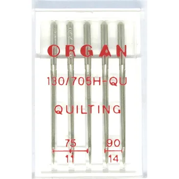 JEHLA ORGAN 130/705H QUILTING SÍLA 75-90 ZAKULACENÁ ŠPIČKA, BALENÍ 5KS