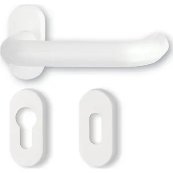 Dveřní kování HO dv.klika s ovál.štítky bílá
