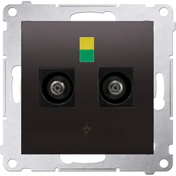 Elektrická zásuvka SIMON DGEK2.01/48 dvojitá ekvipotenciální zásuvka antracit, metalizovaná