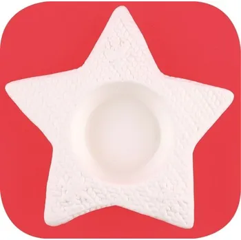 Vánoční dekorace Hvězda z porcelánu na svíčku 12cm
