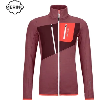 Dámská mikina Technická mikina ORTOVOX Wms Fleece Grid Jacket mountain rose XS 2023 - Odesíláme do 24 hodin