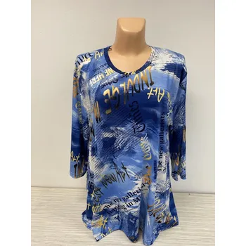 Dámská tunika halenky , Barva Modrá, Velikost XXL 48, Materiál 98% Polyester 2% Lycra