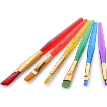 Umělecký štětec 6 ks sada PLOCHÝCH štětců na malování,, různé velikosti s měkkými štětinami