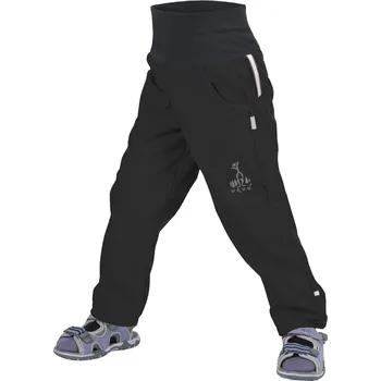 Chlapecké kalhoty Unuo Evžen softshellové kalhoty bez zateplení + reflexní obrázek černé