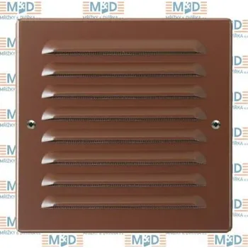 Větrací mřížka Průvětrník 150x150 hnědá s žaluzií a rámečkem