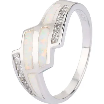 Prsten Bealio BEALIO Stříbrný prsten KASKÁDA bílý OPÁL Velikost prstenu: 56 03-08571-0611