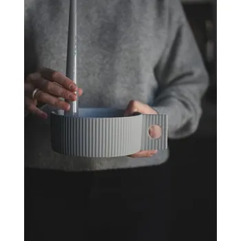 Svícen Keramický svícen Lida Town Light Grey 19 cm