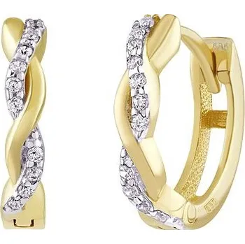 Náušnice Zlaté náušnice kruhy Kyra s Brilliance Zirconia QR541EGY