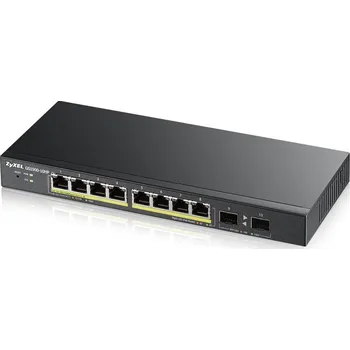 Switch Zyxel GS1900-10HP v2, 10-port Desktop Gigabit Web Smart switch: 8x Gigabit metal + 2x SFP, IPv6, 802.3az (Green), PoE