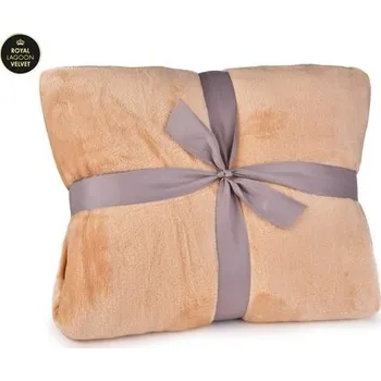 Přehoz na lůžko XXL přehoz ROYAL LAGOON VELVET 200 x 230 cm cappuccino